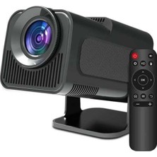 Zero Land Ilkestor Android Projeksiyon Siyah Taşınabilir Sinema Projektörü 4K 1080P Ev Sineması Bluetooth