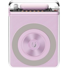 Happy Trend PR226 Magsafe Ile Uyumlu Fenerli Powerbank, 10000 Mah Taşınabilir Şarj Cihazı, 20W Pd + 22.5W USB Hızlı Şarj, 15W Kablosuz Şarj, Şeffaf (Lila)