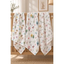 Vanilya Baby %100 Pamuk Çok Amaçlı Müslin Örtü 3lü - 80X100CM-OEKO-TEX Sertifikalı