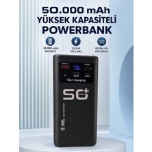 Marsilyan 50.000 Mah Taşınabilir Powerbank 22,5 W Hızlı Şarj 4 Dahili Şarj Kablosu Dijital Ekran LED Aydınlatma ve Taşıma Sapı