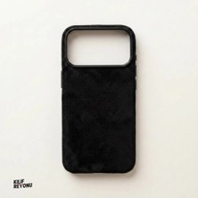 iPhone 17 Pro Max Magsafe Uyumlu Premium Alcantara Dokulu Kılıf – Siyah