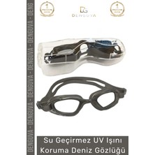 Denguva Premium Ayarlanabilir Kayış Su Geçirmez Uv Işını Koruma Silikon Plastik Antifog Kutulu Deniz Gözlüğü