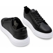 Yalçın Erkek Beyaz Bağcıklı Günlük Sneaker Spor Ayakkabı Kalın Taban
