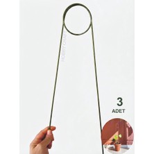 Mix And Match Bitki Destek Çubuğu | 35 CM *  3 Adet  - Metalik YAĞ YEŞİLİ , Dokulu | Çiçek Destek Çubuğu Monstera , Saksı Bitki Desteği , Sarmaşık , Çiçek Dal Gövde Destek Aparatı Metal Çubuk