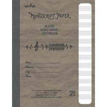 Manuscript Paper | Blank Sheet Music Notebook | 120 Pages 12 Staves Per Page | Full 8,5'' Wide x 11'' High | Elegant Vintage Looking Cover & Paper.: Ideal For Beginner And Kids