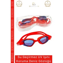 Denguva Premium Ayarlanabilir Kayış Su Geçirmez Uv Işını Koruma Silikon Plastik Antifog Kutulu Deniz Gözlüğü
