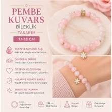 Leyan Doğal Taş Pembe Kuvars Kadın Bileklik - Aşk & Öz Sevgi Taşı