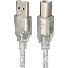 Parcbeny 1.5 Metre 13012 2.0V Şeffaf Kaliteli, Uzun Ömürlü Kullanım USB Yazıcı Kablosu (1.5 Metre)