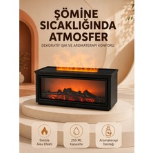 Marsilyan Alev Efektli Aroma Yayıcı Hava Nemlendirici Uzaktan Kumandalı Gece Lambası