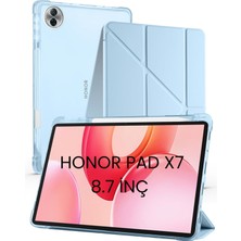 Constraın - Honor Pad X7 8.7 Inç ile Uyumlu Standlı Kalem Bölmeli Uyku Modlu Akıllı Tablet Kılıf Kapak - Mavi