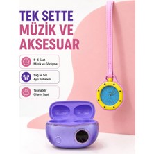Marsilyan Kablosuz Kulaklık ve Pembe Çanta Charm Saat Ikili Kampanya Seti Şarj Kutulu Taşınabilir Tasarım