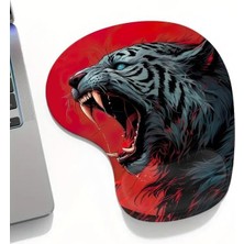 Angry Tiger Bilek Destekli Mouse Pad,baskılı Masa Pedi,ergonomik Rahat Konforlu Mouse Pad