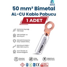 Sutem 50MM Bimetal Kablo Pabucu (Bakır-Alüminyum Al-Cu Skp) - 1 Adet