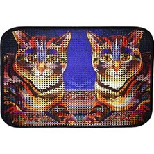 Miapet Elekli Desenli Kedi Tuvalet Önü Paspası 60 x 45 cm Ikiz Kaplan