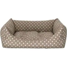 Pet Comfort Uniform Bej Puantiyeli Kedi ve Köpek Yatağı S 50X60CM