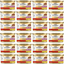 Gourmet Gold Çifte Lezzet Sığır Etli  Tavuklu Yaş Kedi Maması (24 x 85 Gr)