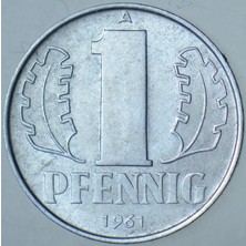 Banknoting Doğu Almanya 1 Pfennıg 1961 A. Ddr.