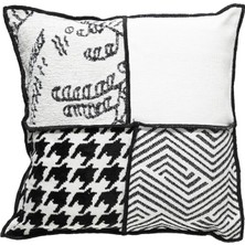 Mudo Home Mudo Concept Pam Kırlent Siyah Beyaz 45 x 45 cm