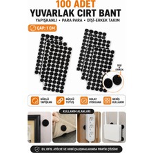 Hobialem 100 Adet 1 cm Yuvarlak Cırt Bant Siyah Yapışkanlı Para Para Dişi Erkek Takım