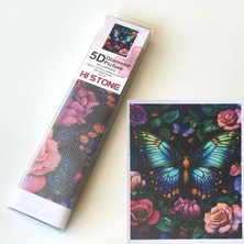NT Boncuklu Taşlı Pano Çocuklar Için Mozaik Elmas Goblen Diamond Tablo 30 x 40 cm Kelebekler