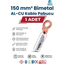 Sutem 150MM Bimetal Kablo Pabucu (Bakır-Alüminyum Al-Cu Skp) - 1 Adet