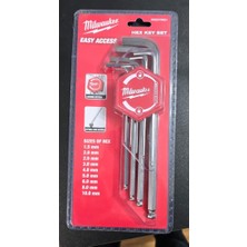 1001 Milwauke E Allen Anahtarı Seti 1.5MM-10MM 9 Parça Metrik
