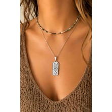 Kiraz Çiçeği Jewelry Paslanmaz Çelik 18K Bohem Ay Gözü Kolye