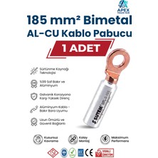 Sutem 185MM Bimetal Kablo Pabucu (Bakır-Alüminyum Al-Cu Skp) - 1 Adet