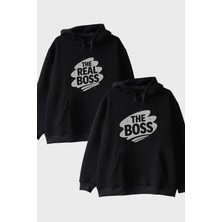 Lofux The Boss Çift Siyah Hoodie
