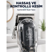 Azrlya Profesyonel Saç Tıraş Makinesi Şarjlı LCD Ekranlı 4 Taraklı 1800 Mah Güçlü Motorlu Saç Kesme Makinesi - Lisinya