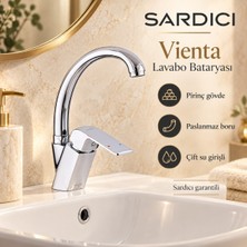 Sardıcı Vienta Lavabo Bataryası Pirinç Gövde Paslanmaz Boru Çift Su Girişli