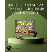 Marsilyan™- Şık ve Modern LED Pano – Neon Işıklı Silinebilir Akrilik Yazı Tahtası, 7 Renkli Kalem Dahil