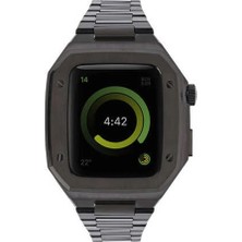 Novis Liora Newface Apple Watch 44MM Metal Petek Kasalı Kordon - Siyah