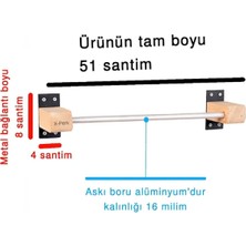X-Perk Ahşap Banyo Mutfak Havluluğu Çok Amaçlı Duvar Askısı Havlu Havluluk Askılığı Boy 49-51 cm