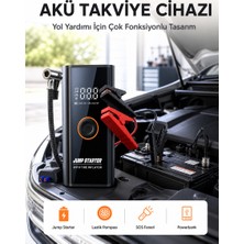 Belirtilmemiş Sos Fenerli Akü Takviye Cihazı Dijital Kompresör Powerbank Yeni Nesil - Lisinya