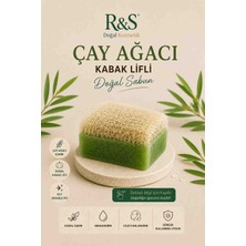 R&S Doğal Kozmetik Kabak Lifli Çay Ağacı Sabunu - El Yapımı Peeling Etkili Cilt Temizleme Sabunu
