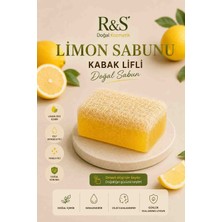 R&S Doğal Kozmetik Kabak Lifli Limonlu Sabun - El Yapımı Peeling Etkili Cilt Temizleme Sabunu