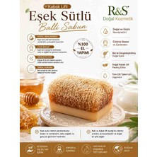 R&S Doğal Kozmetik Kabak Lifli Eşek Sütlü Ballı Sabun - El Yapımı Peeling Etkili Cilt Temizleme Sabunu