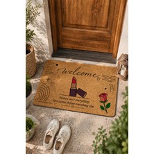 Valerine Life Kapı Önü Paspası 45X70CM Velür Doku Coco Görünüm Iç Dış Mekan Sevgi Her Şeyden Önce