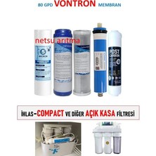 Netsu -Vontron Membranlı İhlas Aura Compact ve Tüm Açık Kasa 5 li Su Arıtma Filtre Seti