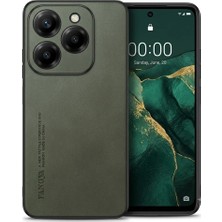 Anka Cep Cep Telefonu Aksesuarları Tekno Tecno Spark 20 (KJ5N) Uyumlu Parmak Izi Bırakmaz Deri Görünümlü Silikon Kılıf Kamera Korumalı