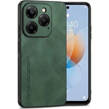 Anka Cep Cep Telefonu Aksesuarları Tekno Tecno Spark Go 2024 (Bg6) Uyumlu Parmak Izi Bırakmaz Deri Görünümlü Silikon Kılıf Kamera Korumalı