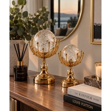 Sleep Nova Gold Kristal Küreli Dekoratif Obje Seti, 2'li