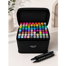 Pencraft 80 Adet Çift Taraflı Marker Kalem Seti Çantalı Standlı