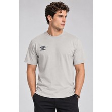 Umbro Milo Erkek Taş Gri Pamuklu Spor Tişört FF0450