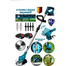 Sturdy Pro 2 Akülü M Ot Çim Çalı Diken Biçme Tırpanı Teleskopik Uzatmalı 21 Volt