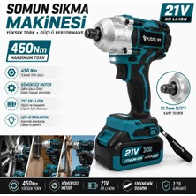 Sanal Ticaretiniz Assur Plus 21V Darbeli Kömürsüz Kırıcı Delici Hilti & Taşlama & Matkap & Somun Sıkma Sökme 4'lü Set