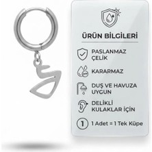 Blisse Piercing Gümüş Renk Çelik Halka Küpe Kuğu Figürlü Sallantılı Küpe