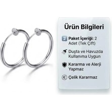 Blisse Piercing Unisex Sıkıştırmalı Yaylı Kıskaçlı Çelik Halka Küpe Deliksiz Kulaklar Için