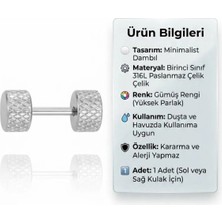 Blisse Piercing Unisex Dambıl Figürlü Tünel Görünümlü Çelik Vida Küpe